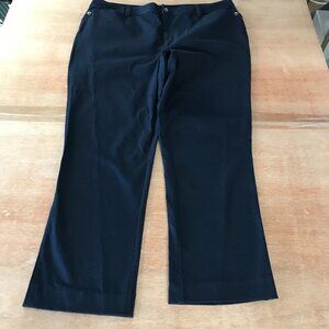 Lauren Ralph Lauren Dress Pants Women 16 Blue High Rise Pocket Stretch Preppy
